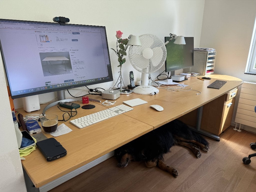 Ikea Galant bureau ruim en verstelbaar 260cm X 80 CM, Huis en Inrichting, Bureaus, Ophalen, Gebruikt, Hout, 180 cm