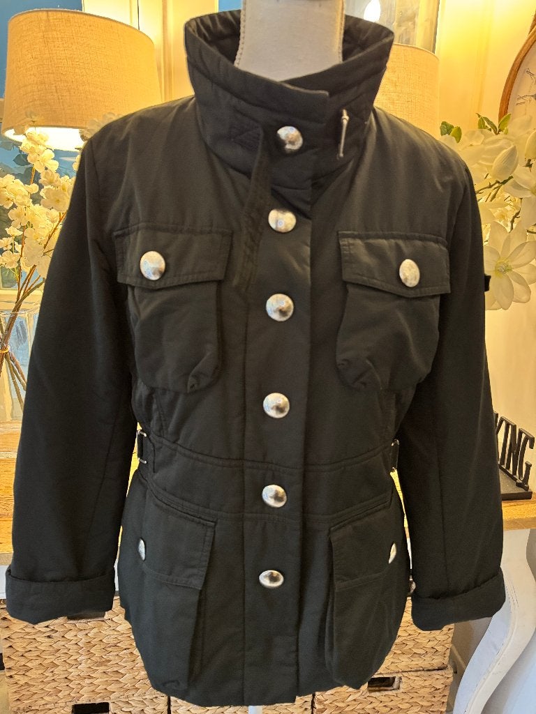 Warme Zwarte jas Airfield, 38/M, ZGAN., Kleding | Dames, Verzenden, Zo goed als nieuw, Maat 38/40 (M), Zwart