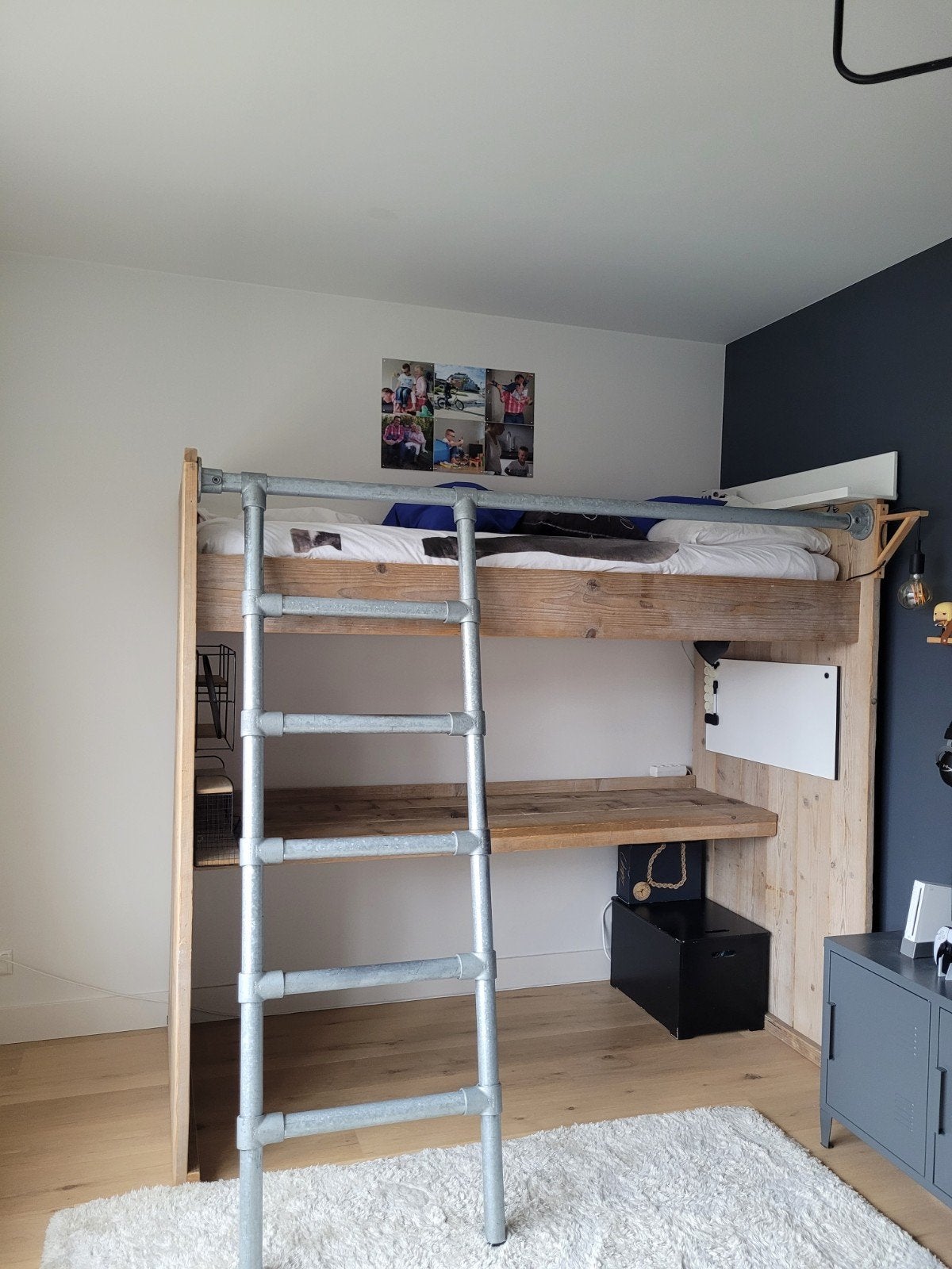 Hoogslaper, Ophalen, Eenpersoons, Zo goed als nieuw, 90 cm