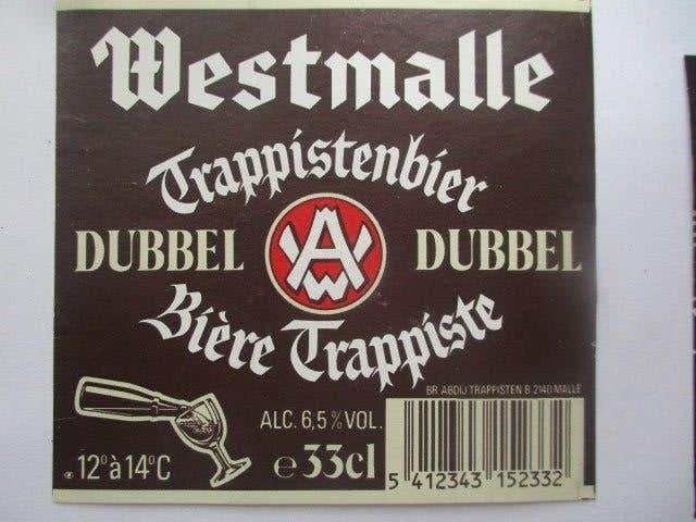 bieretiket Belgie 6-6 (B2 B30) westmalle, Verzamelen, Biermerken, Ophalen of Verzenden, Gebruikt, Overige typen, Overige merken