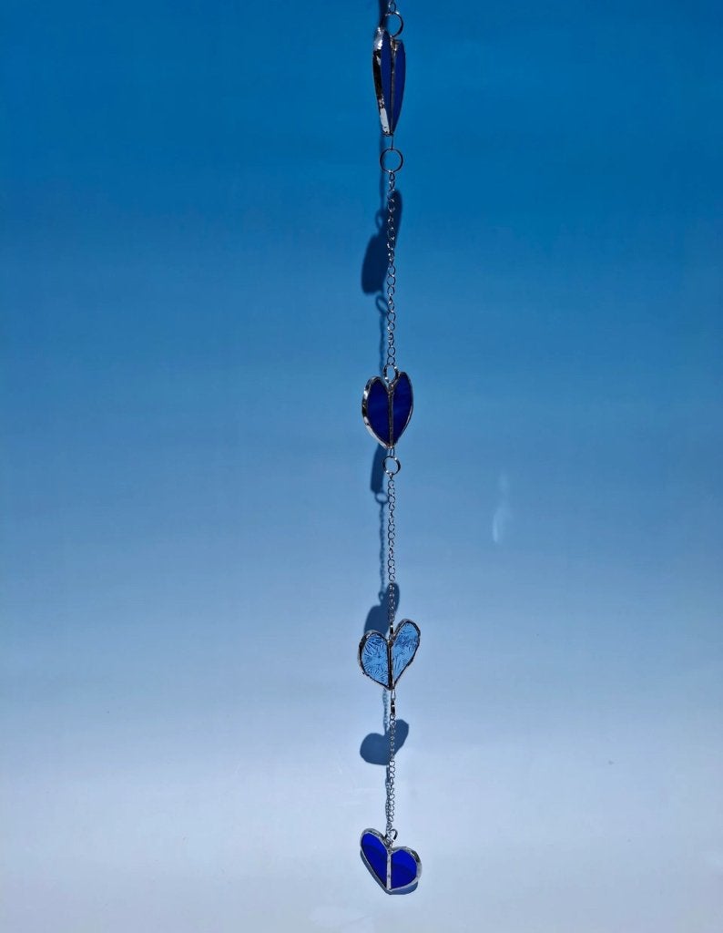 Prachtige glas in lood raamhanger, Ophalen of Verzenden, Nieuw, Blauw, Glas