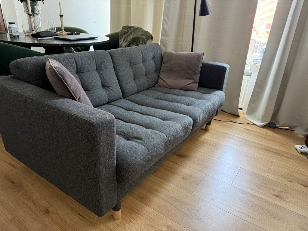 IKEA LANDSKRONA 2-zitsbank - Donkergrijs - Zo goed als nieuw, Huis en Inrichting, Banken | Bankstellen, Ophalen, Modern Scandinavian