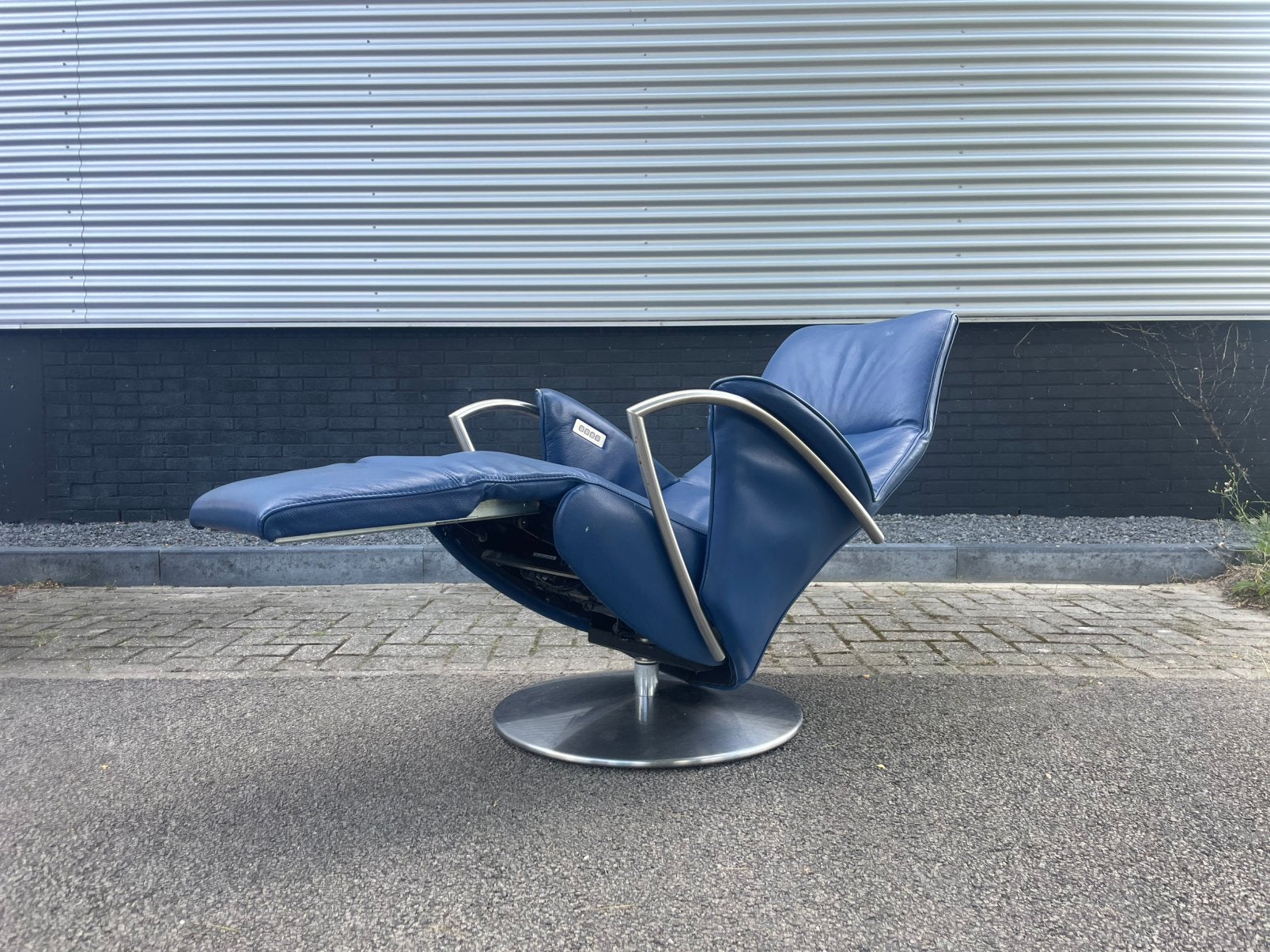 De toekomst twice blauwe leren relax fauteuil / relaxstoel, Ophalen, Minder dan 75 cm, 50 tot 75 cm, A