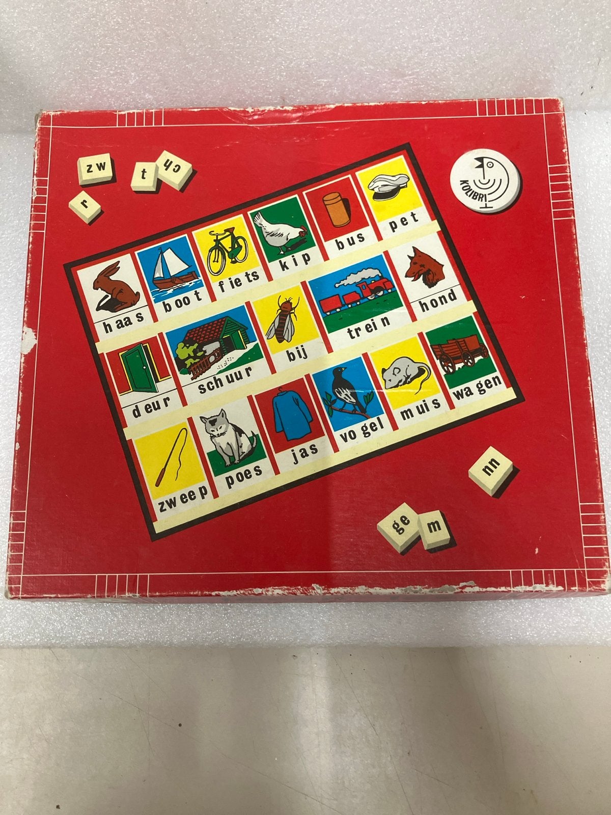 Vintage Leren Lezen Spel - Educatief Houten Spel, Ophalen of Verzenden, Gebruikt, Taal en Lezen