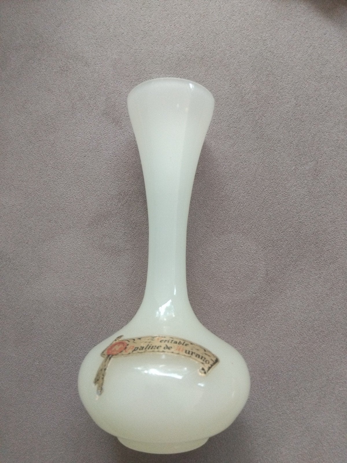 Murano uranium vaasje veritable opaline de murano glas, Overige kleuren, Ophalen of Verzenden, Minder dan 50 cm, Glas