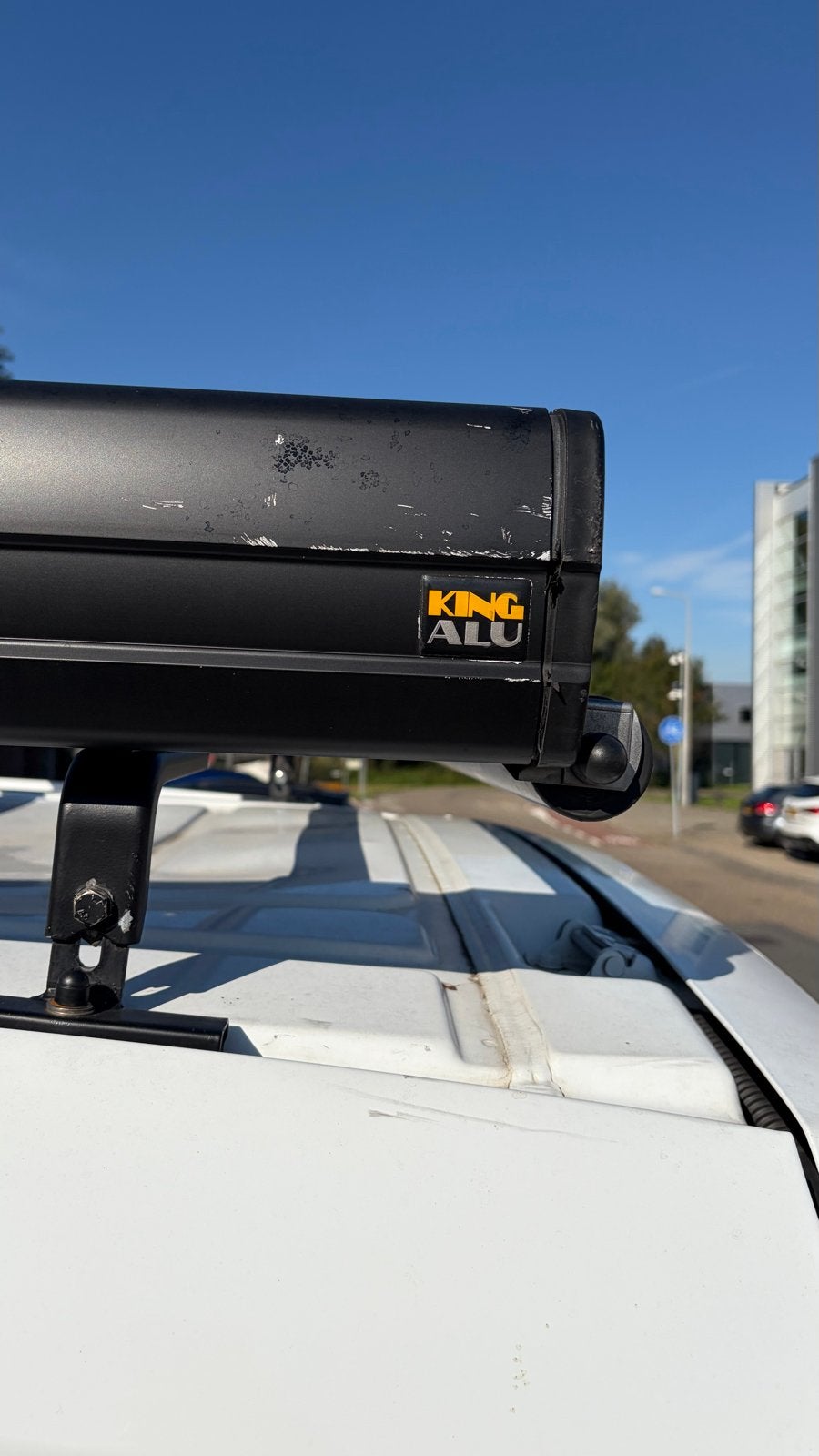 King Alu imperiaal met ladderrol en windgeleider, Auto diversen, Ophalen, Gebruikt