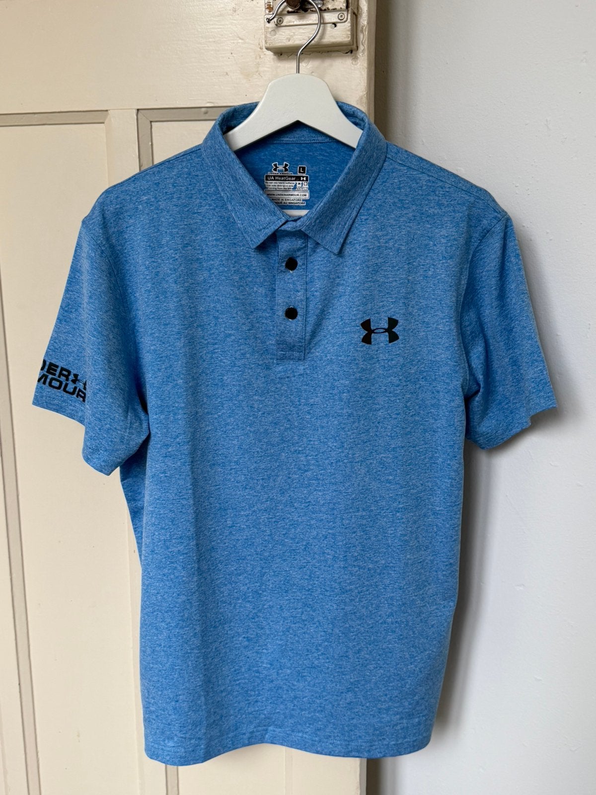Under Armour HeatGear blauwe polo heren – maat L, Ophalen of Verzenden, Nieuw, Maat 52/54 (L), Blauw