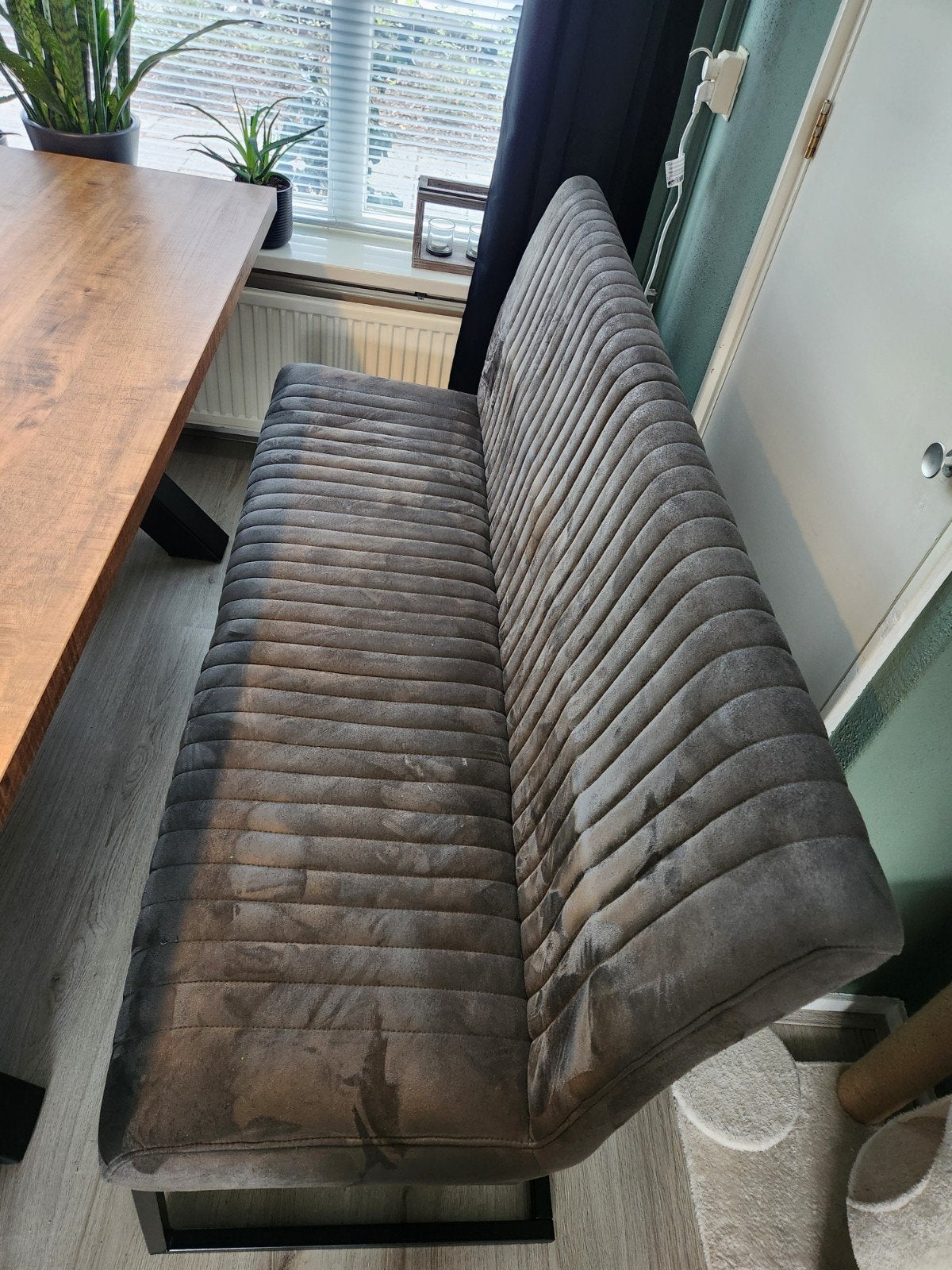 eetkamerbank 150 cm(velours), Huis en Inrichting, Ophalen, Gebruikt, Overige kleuren, Eén