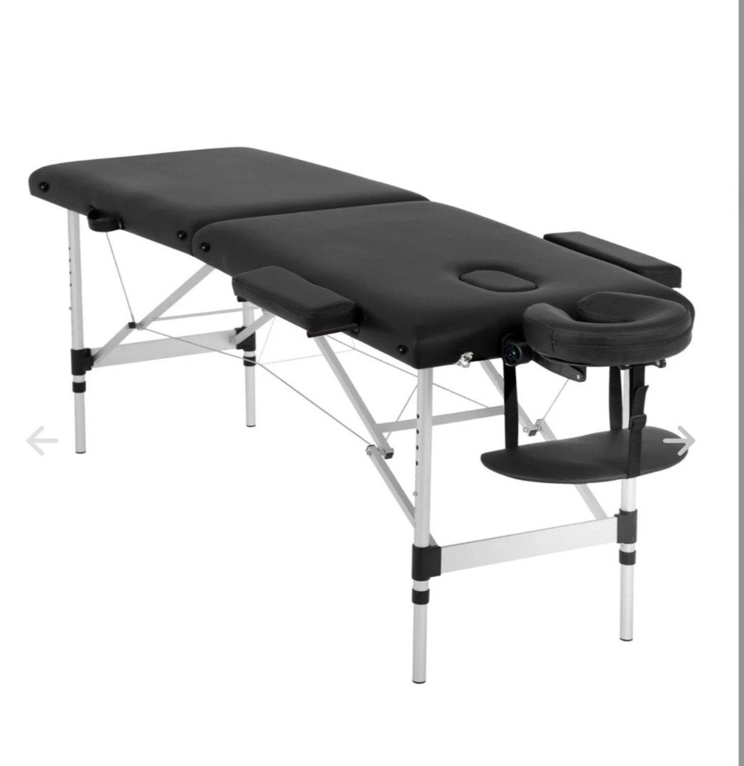 Inklapbare massagetafel met hoes, hoofdsteun en krukje – €75, Ophalen, Zo goed als nieuw, Massagetafel