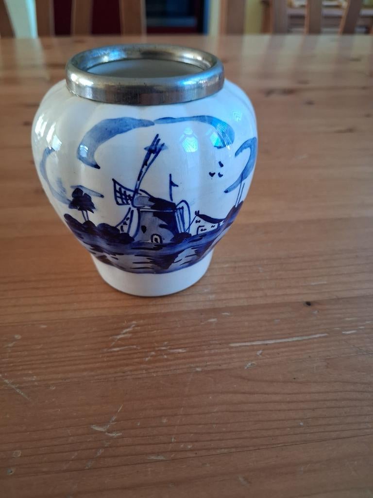 Antieken delftsblauw lepelvaasje, Ophalen of Verzenden
