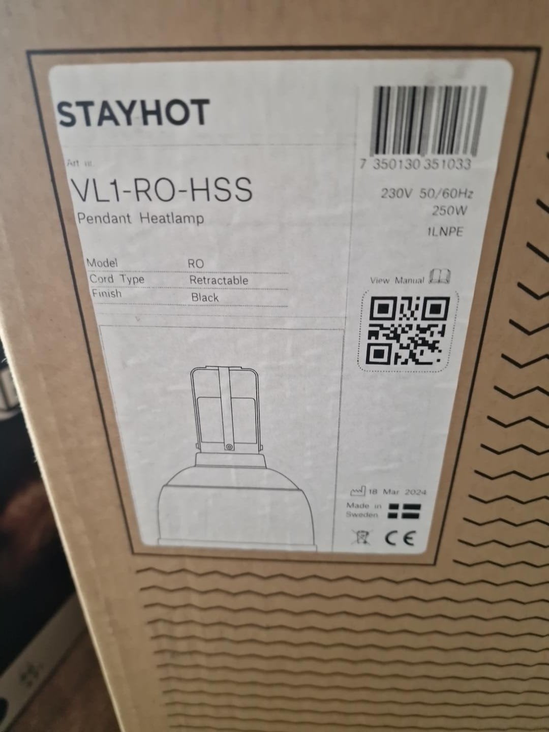 Stayhot lamp nieuw, Ophalen, Nieuw