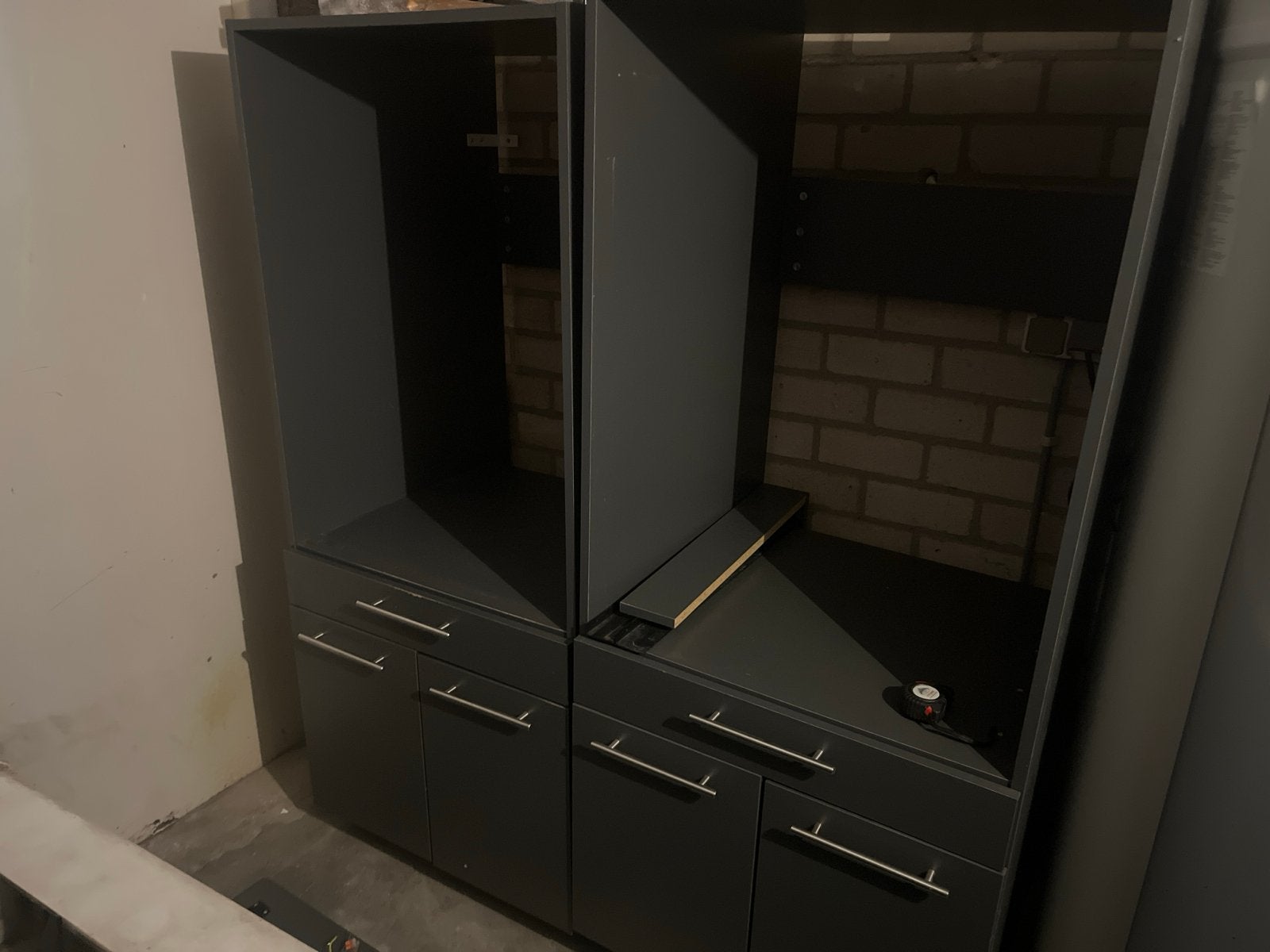 Wasmachine en droger kast grijs 2opvouwlade en 2x onderkast, Ophalen, Gebruikt