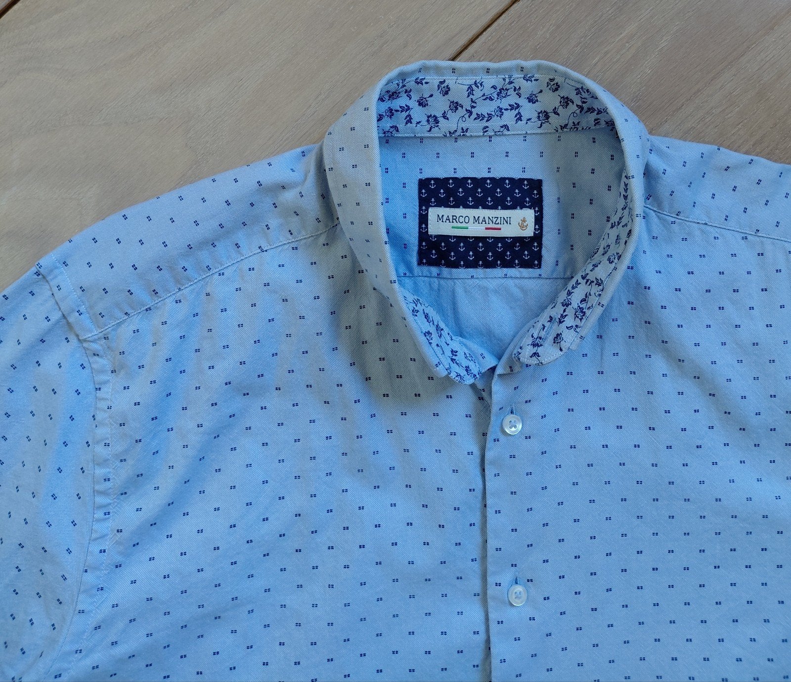 Als nieuw!!! Blauw MARCO MANZINI heren overhemd mt XL, Kleding | Heren, MANGO MANZINI, Blauw, Ophalen of Verzenden, Zo goed als nieuw