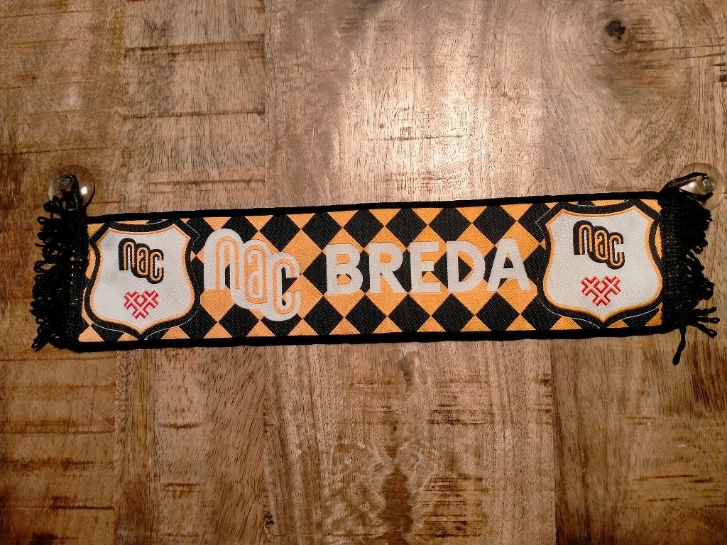 NAC Breda voetbal embleem vaantje club vintage met zuignap, Ophalen of Verzenden, Zo goed als nieuw, NAC Breda, Vaantje of Sjaal