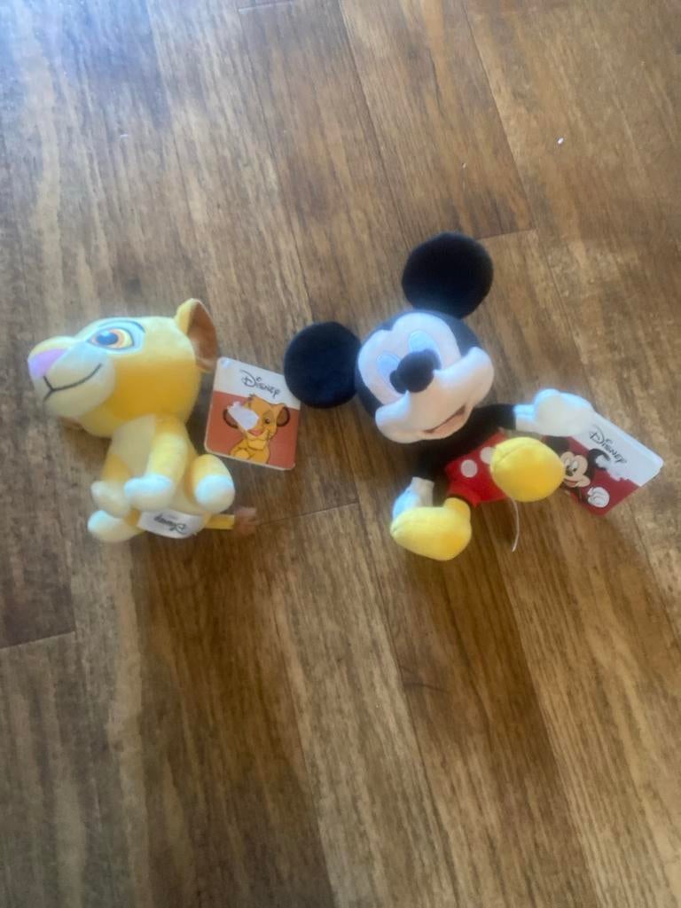 Disney Knuffels: Mickey Mouse & Simba (Nieuw met labels), Disney, Overige typen, Nieuw, Ophalen of Verzenden