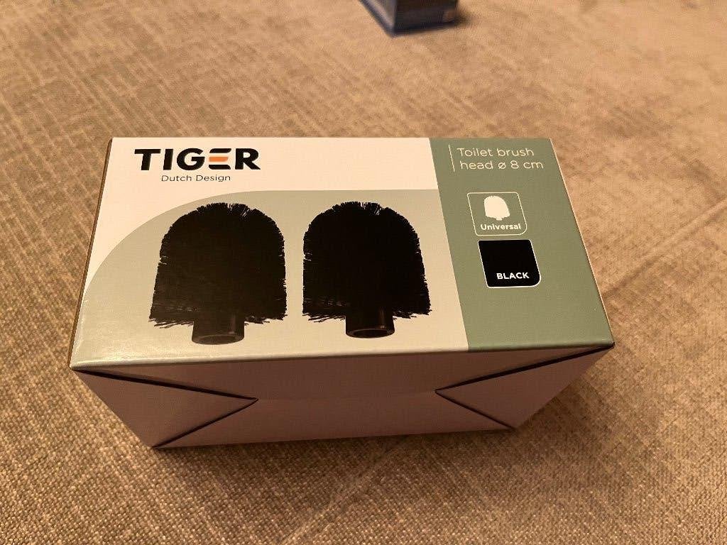 Tiger toiletborstelkop zwart - 2 stuks Nieuw, Ophalen of Verzenden, Nieuw, Zwart