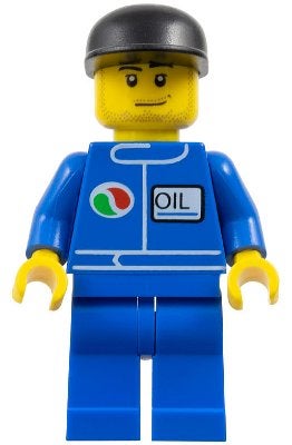 LEGO City oct060 Octan - Blue Oil, Blue Legs, Black Cap,, Lego, Ophalen of Verzenden, Minifiguur, City