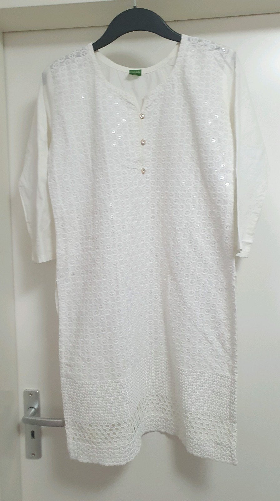 Witte tuniek met borduursel en pailletten Maat S, Wit, Ophalen of Verzenden, Maat 36 (S), Onbekend