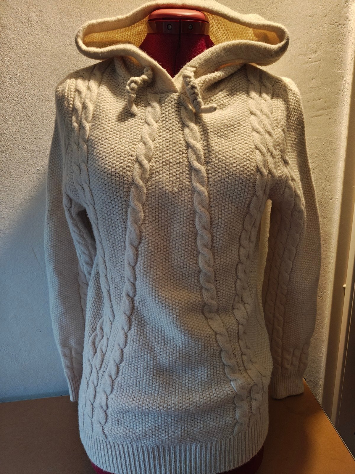 Crème winter herfst trui capuchon C&Jo, Maat 38/40 (M), Verzenden, Beige, C&Jo