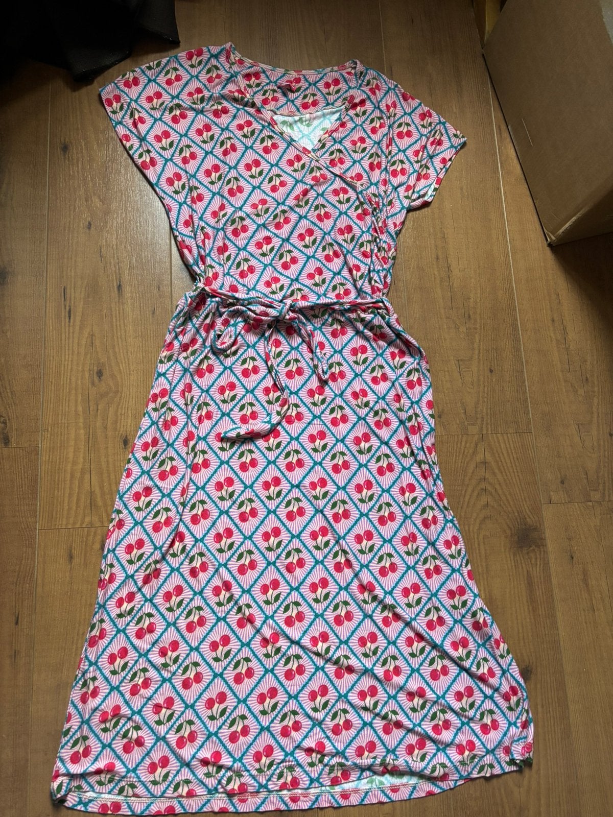 Tante betsy midi jurk delia mt xl, Ophalen of Verzenden, Zo goed als nieuw, Maat 46/48 (XL) of groter, Onder de knie