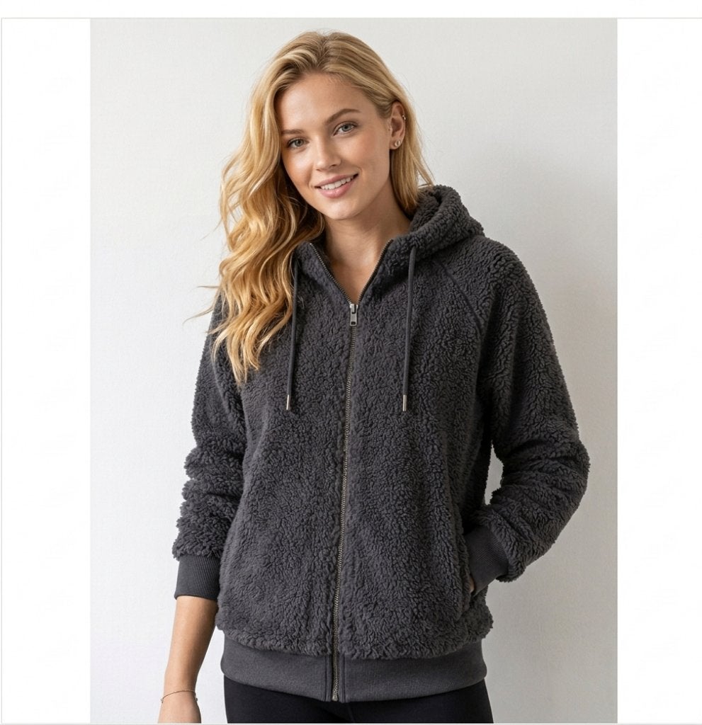antraciet grijs teddy fleece vest met capuchon maat 36/38, Kleding | Dames, Ophalen of Verzenden, Zo goed als nieuw, Maat 36 (S)