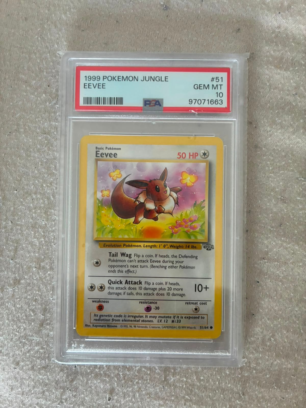 Eevee Jungle PSA 10, 1999, Ophalen of Verzenden, Nieuw, Losse kaart