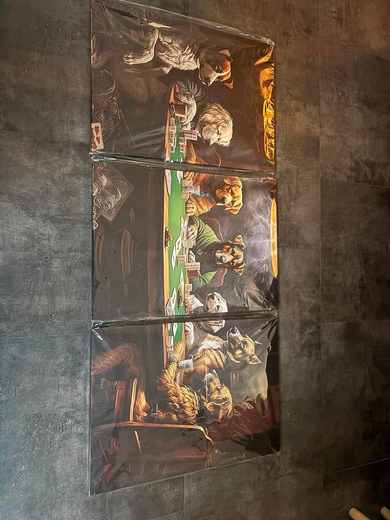 Honden Poker Schilderijen Set (3 stuks), Ophalen