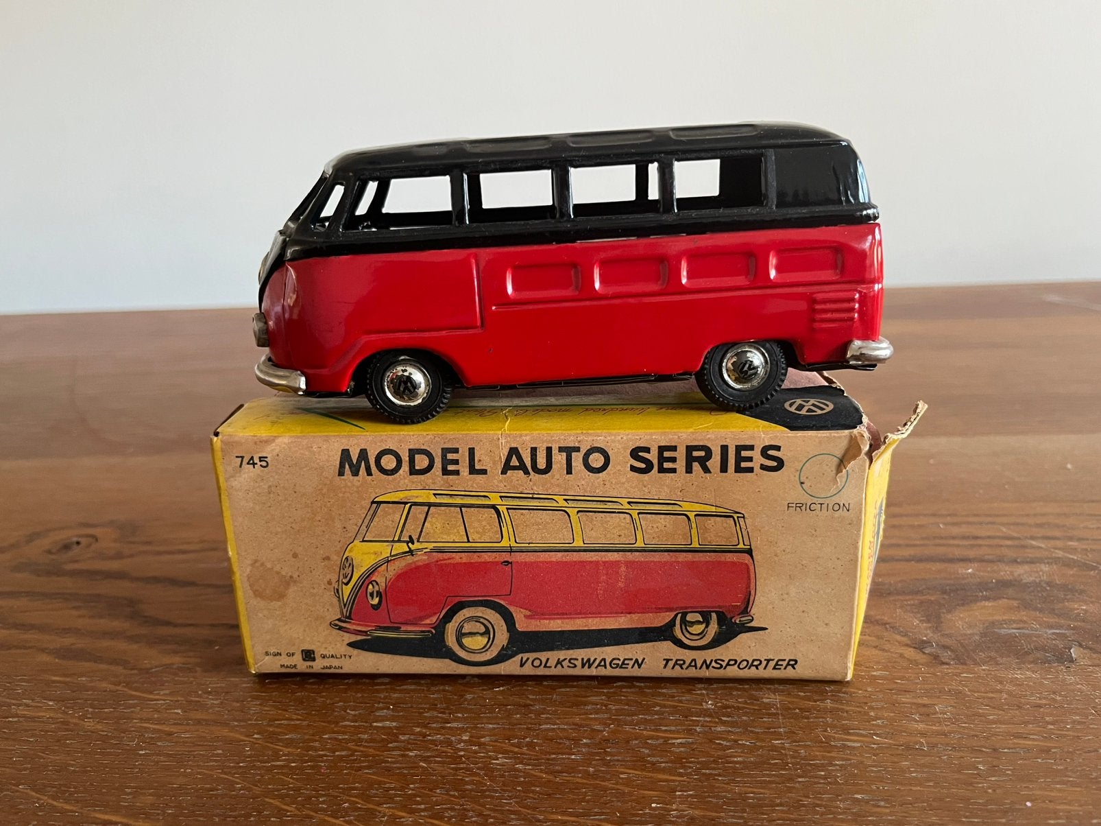 Blikken speelgoed Volkswagen Transporter Bandai, Antiek en Kunst, Antiek | Speelgoed, Ophalen of Verzenden
