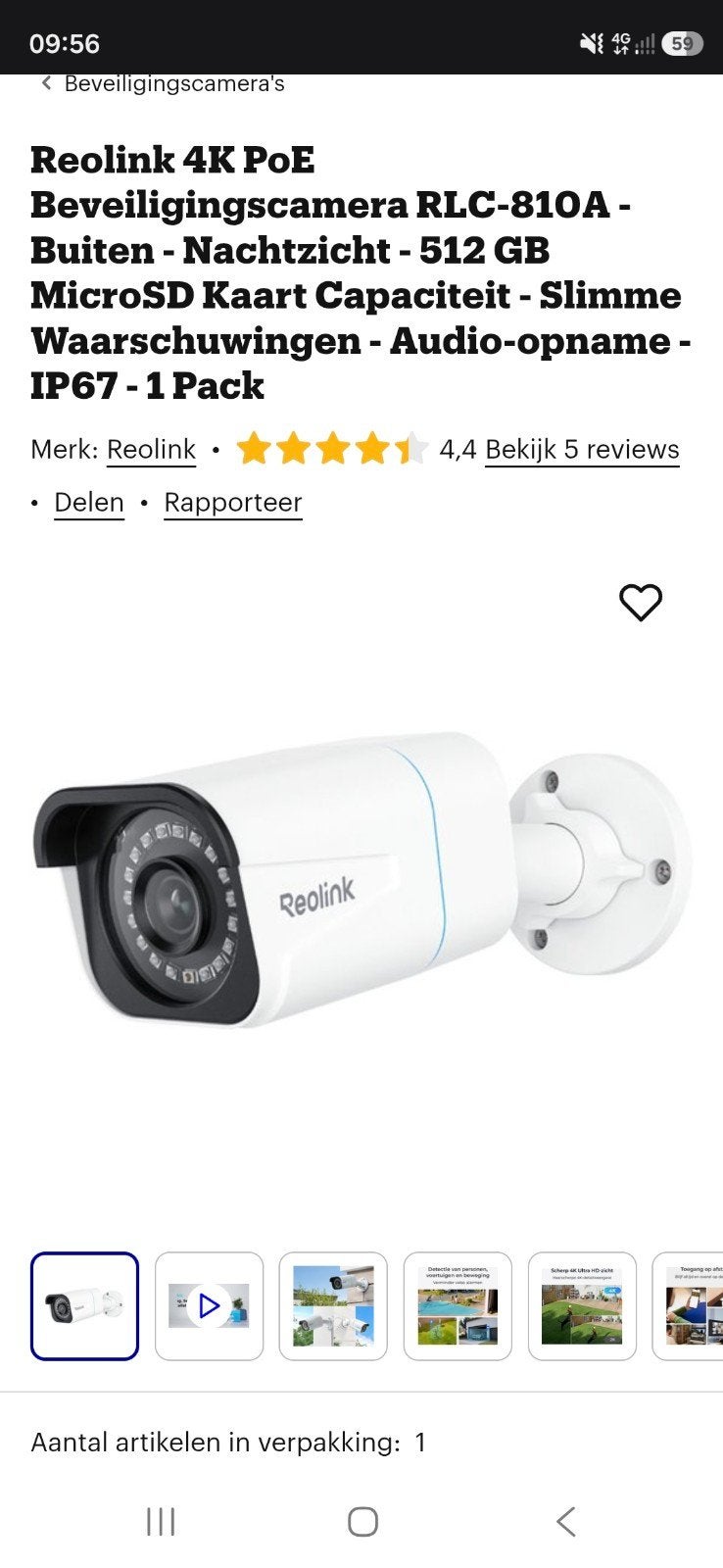 Reolink RLC-810a, Ophalen of Verzenden, Zo goed als nieuw