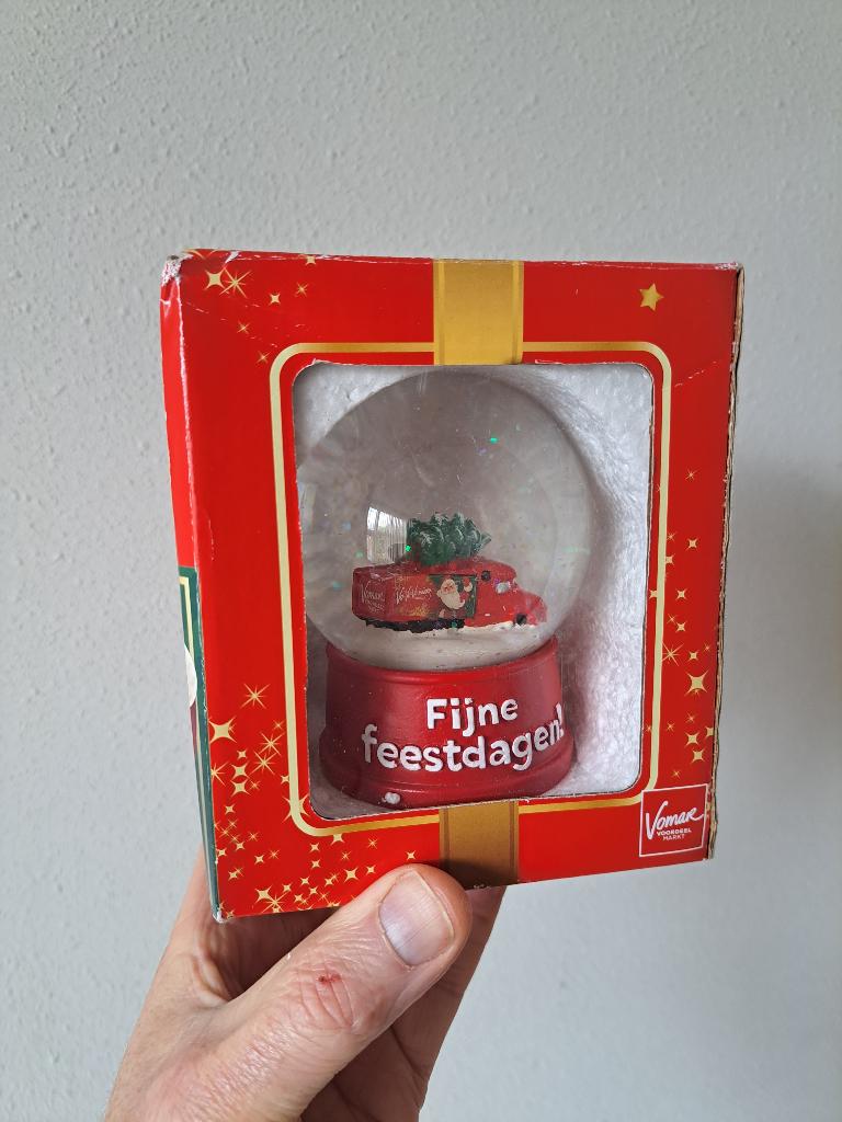 Sneeuwbol, Vomar Voordeelmarkt, kunststof-glas 12x13x13.5cm, Vomar, Ophalen of Verzenden