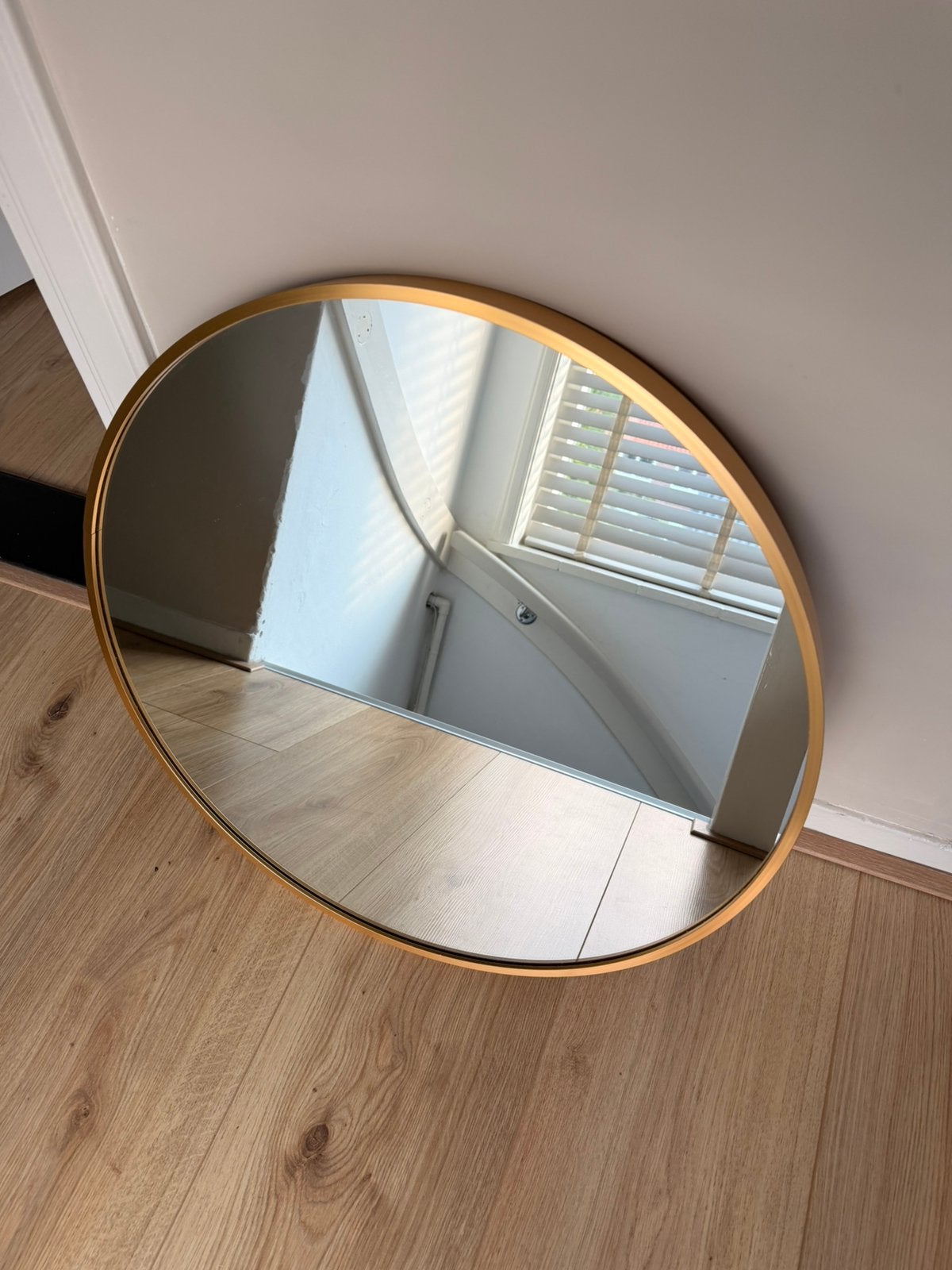 Spiegel rond goud 60cm, Huis en Inrichting, Woonaccessoires | Spiegels, Ophalen, Gebruikt, Rond, Minder dan 100 cm
