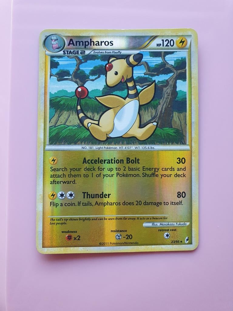 Ampharos 23/95 reverse holo pokemon kaart, Ophalen of Verzenden, Zo goed als nieuw