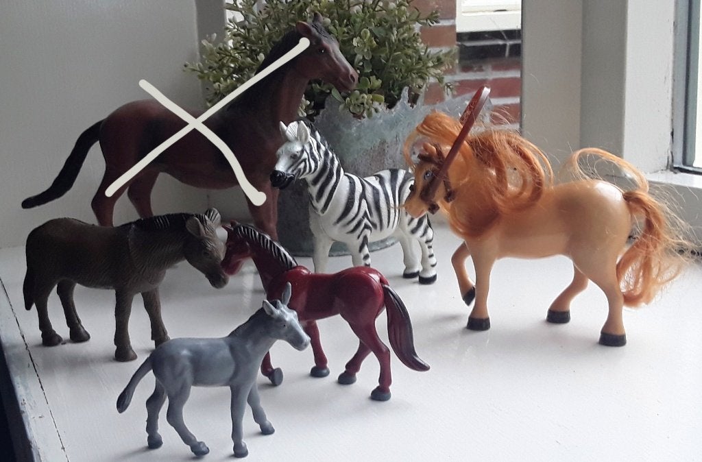 Paardachtigen: paarden, ezels, zebra - speelgoeddieren - spe, Ophalen of Verzenden, Gebruikt, Jongen of Meisje