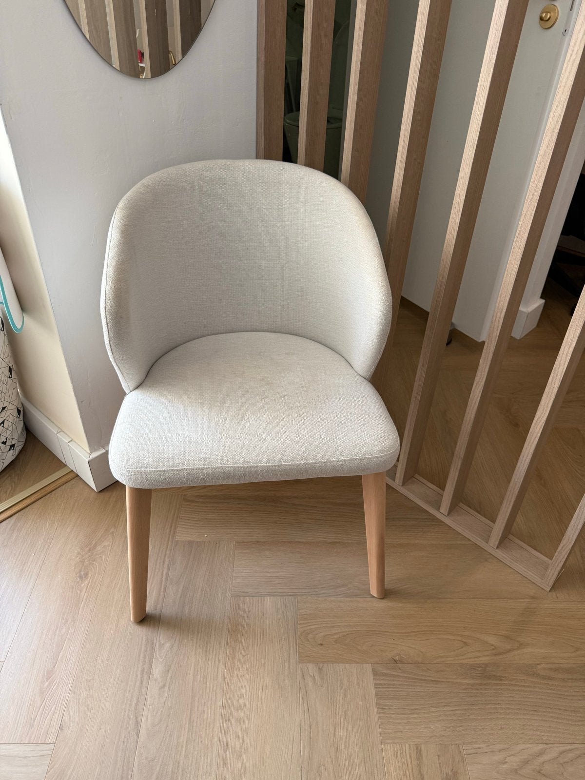 Kave Home Darice eetkamerstoelen - beige chenille (4x), Ophalen, Gebruikt, Overige kleuren, Vier
