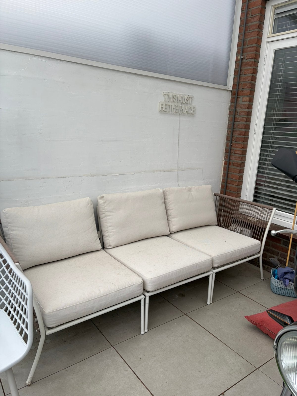 IKEA SEGERÖN modulaire buitenbank – 3-delig beige, Tuin en Terras, Ophalen, Zo goed als nieuw, Bank