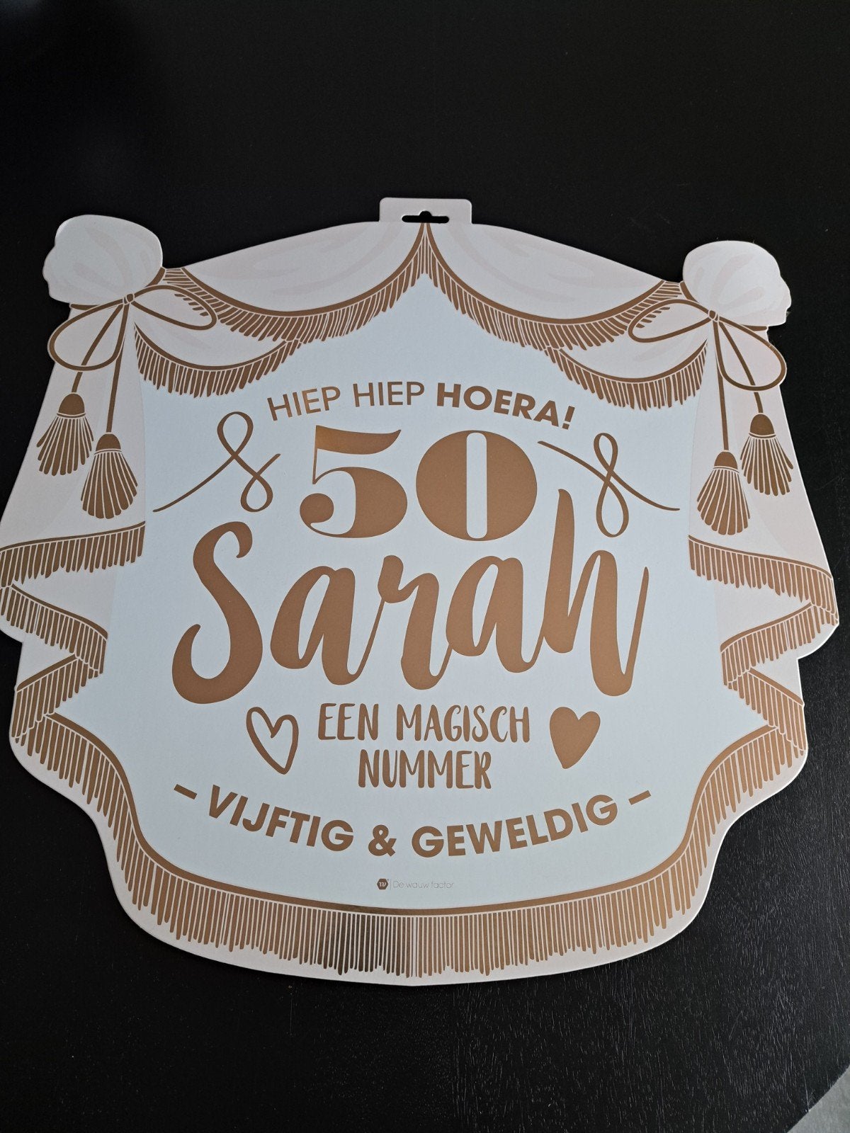 Sarah 50 jaar Hiep Hiep Hoera! Ophangdecoratie, Ophalen, Nieuw, Versiering, Abraham of Sarah