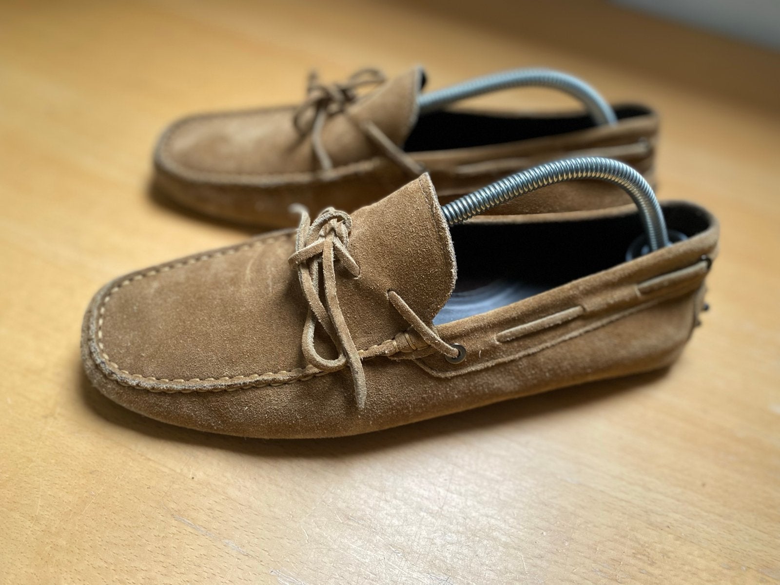 Aurelien suède mocassins met noppenzool - Cognac, maat 43, Kleding | Heren, Schoenen, Zo goed als nieuw, Espadrilles of Moccasins