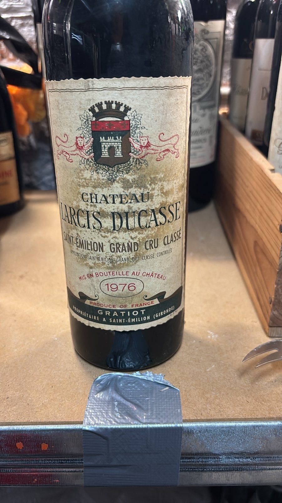 Château Larcis Ducasse Saint-Émilion Grand Cru Classé 1976, Gebruikt, Frankrijk, Ophalen of Verzenden, Rode wijn