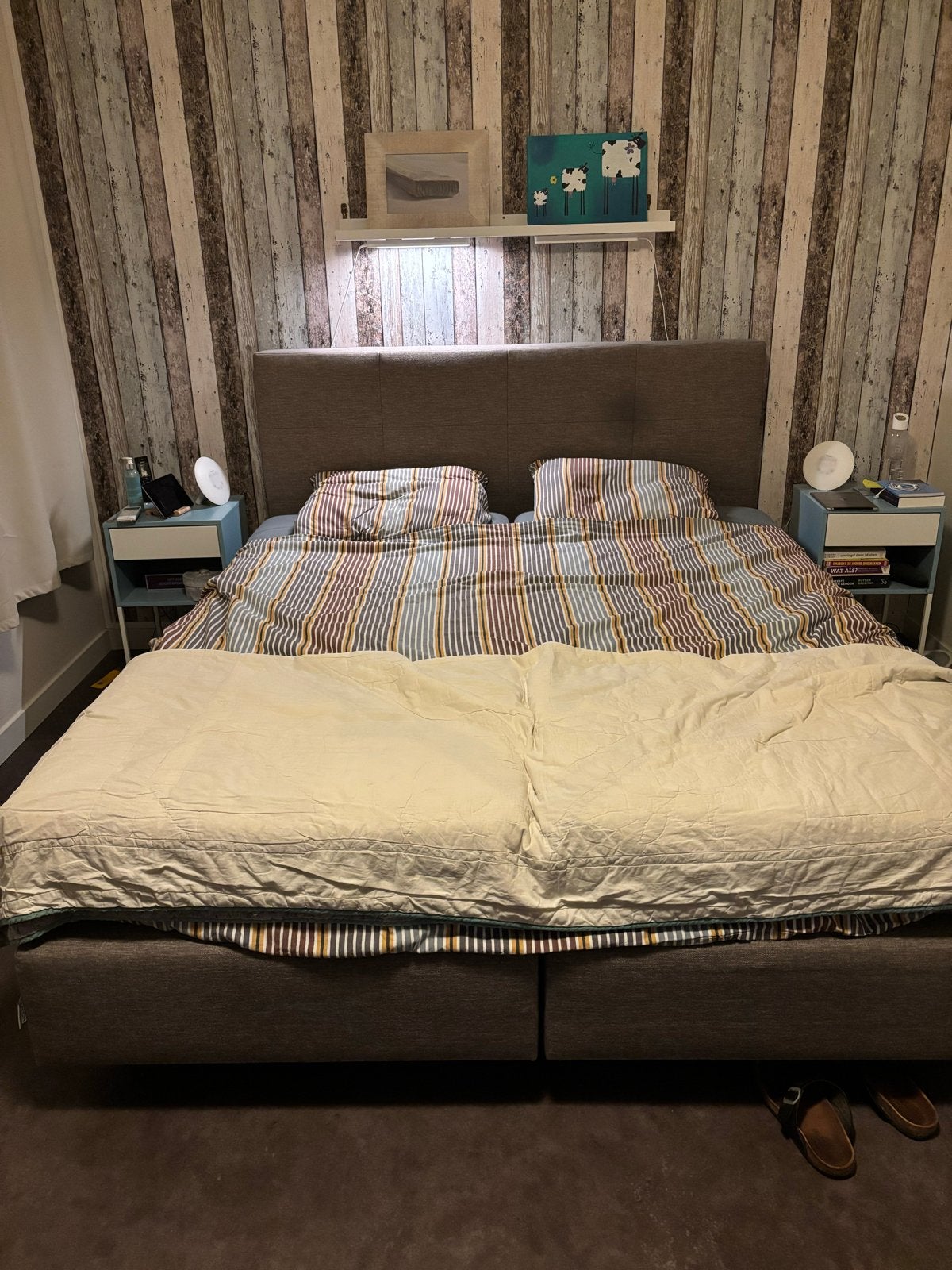 Moet snel weg: Boxspring met Pullman matrassen 180x210 cm, Huis en Inrichting, Slaapkamer | Bedden, Gebruikt, Tweepersoons, 180 cm