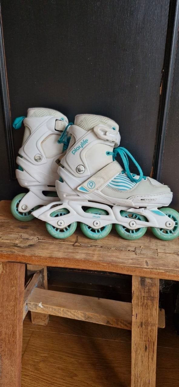Playlife skeelers wit aqua maat 32-35, Sport en Fitness, Skeelers, Overige merken, Kinderen, Ophalen of Verzenden, Inline skates 4 wielen