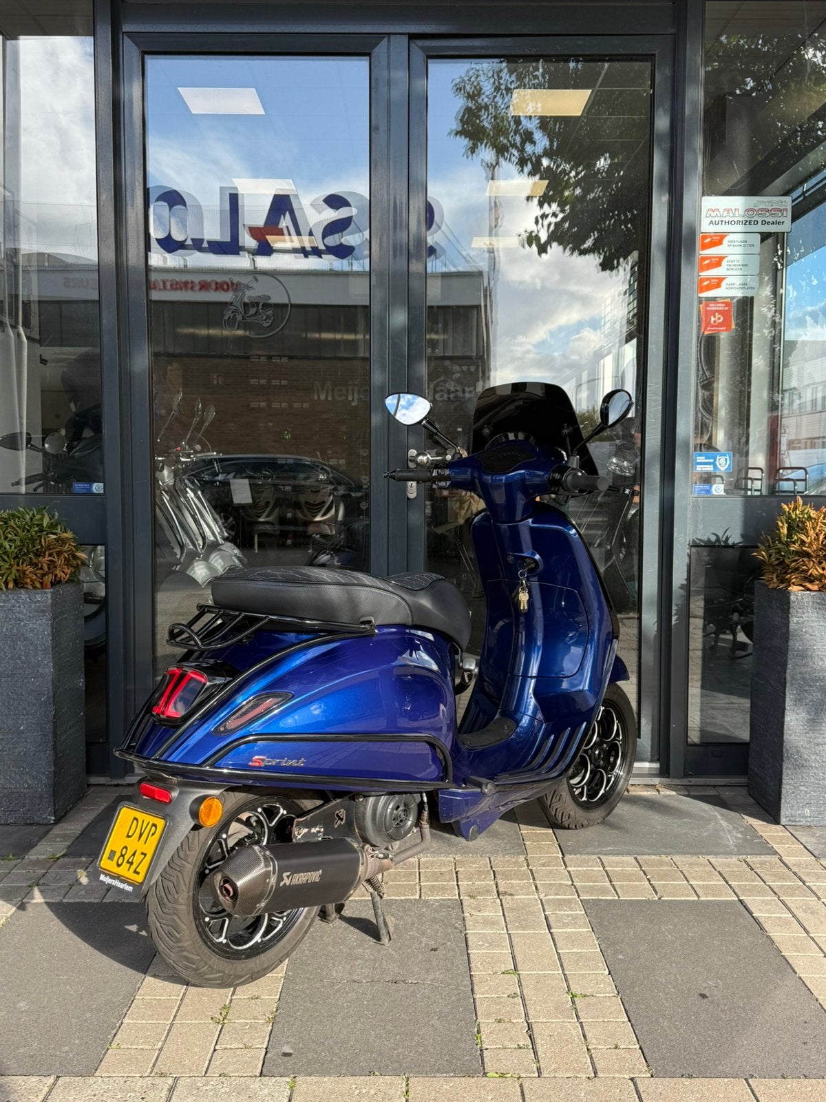 Vespa Sprint Custom candy blue | Brom | 2019 | Akra | Led, Gebruikt, Overige modellen, Maximaal 45 km/u, Ophalen of Verzenden