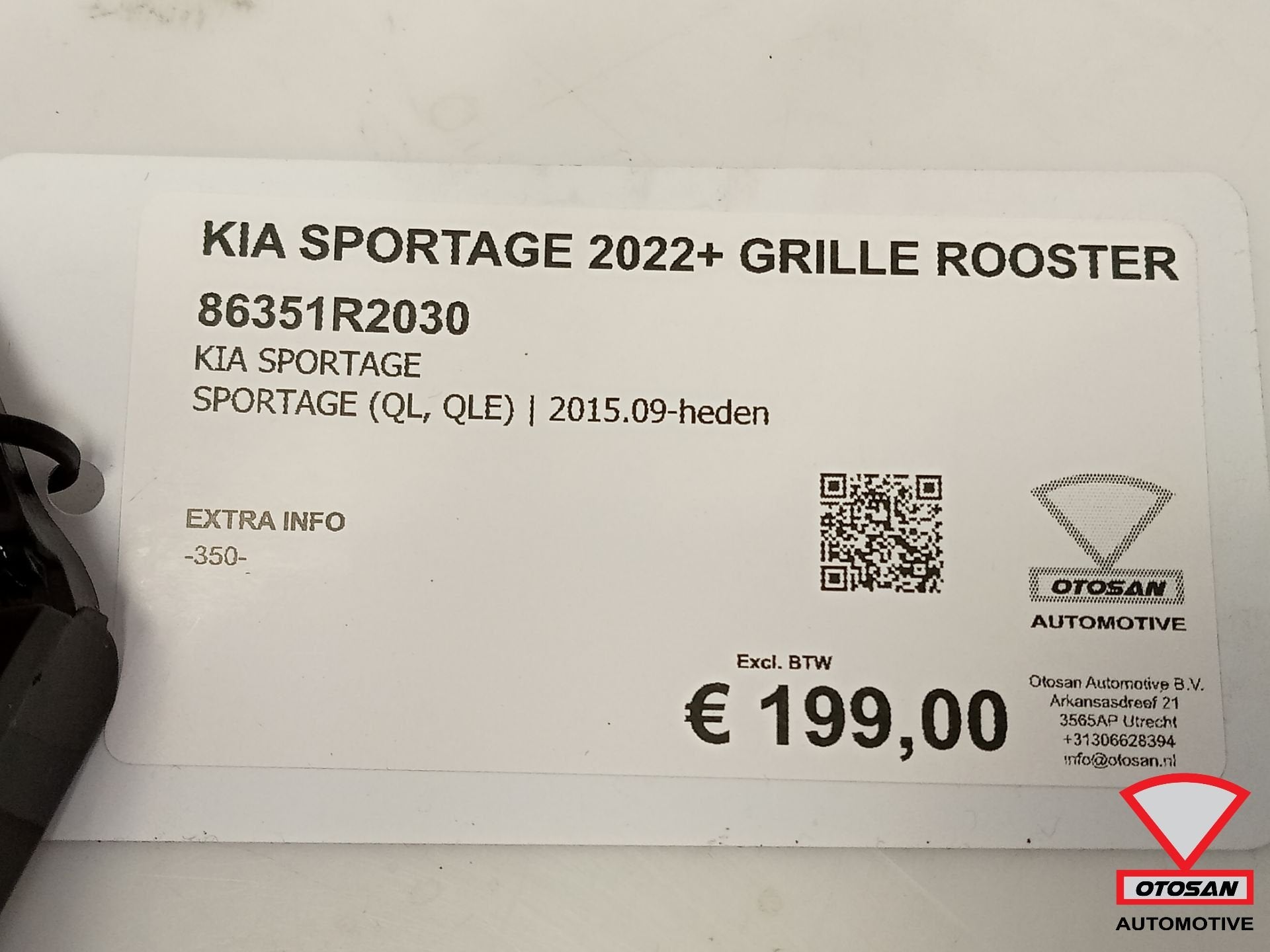 Kia Sportage 2022+ Grille Rooster Voorbumper 86351r2030 8635, Heolleung-ro 12
06797  Seoul, Ophalen of Verzenden, Info@kia.com