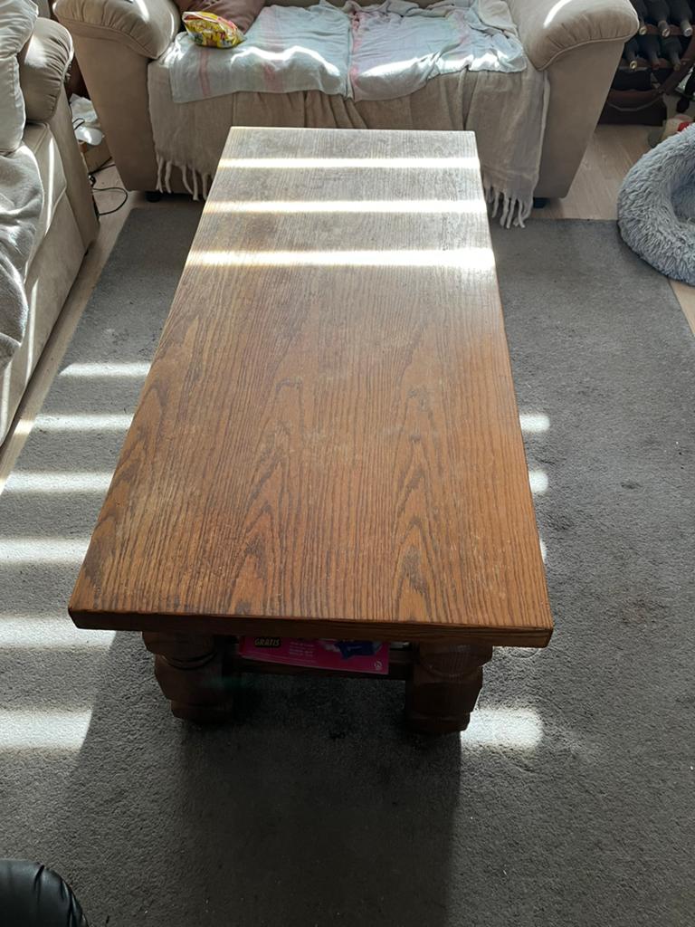 Mooie eettafel en eiken salontafel, Huis en Inrichting, Ophalen, 100 tot 150 cm, 50 tot 100 cm, Zo goed als nieuw
