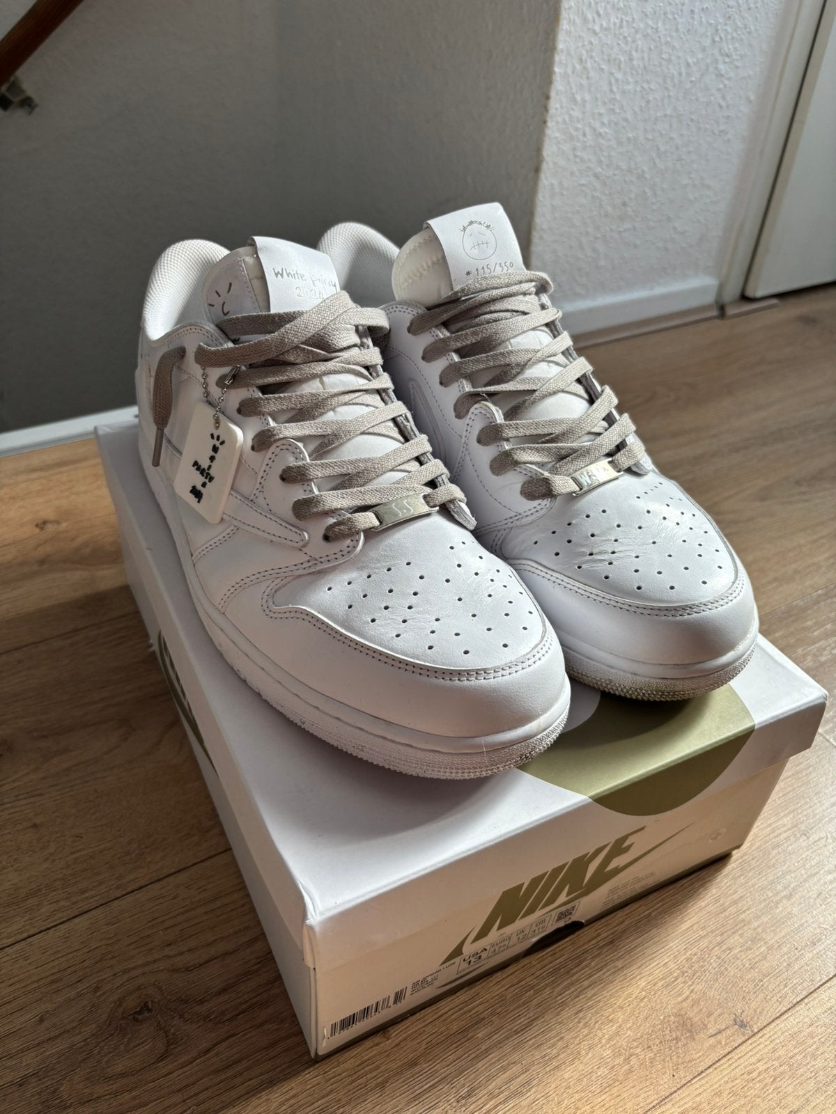 Nike Air Force 1 Low Travis Scott White – White/Green, Verzenden, Zo goed als nieuw, Wit