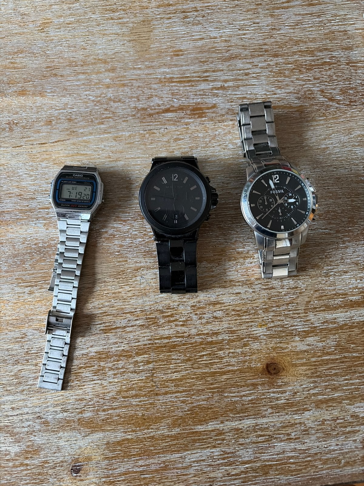 Set van 3 horloges: Casio, Fossil en Michael Kors, Overige merken, Gebruikt, Staal, Polshorloge