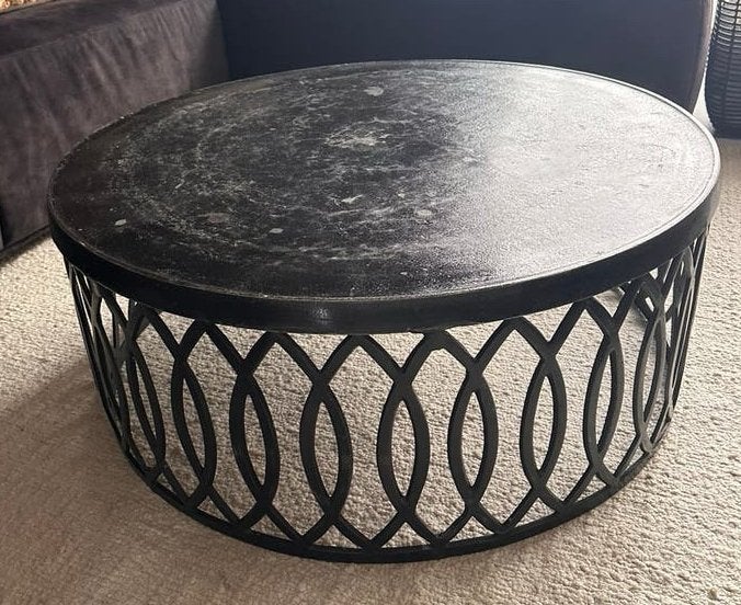 Zwarte ronde salontafel 90 cm, Ophalen, Rond, 50 tot 100 cm