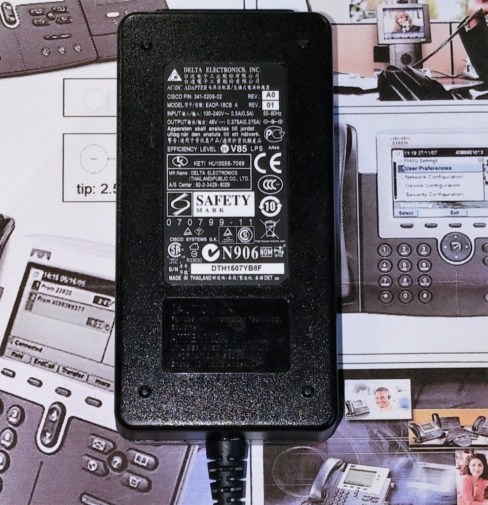 Cisco CP-PWR-CUBE-3 48V Adapter Delta EADP-18CB 341-0206-03, Ophalen of Verzenden, Zo goed als nieuw, Toebehoren