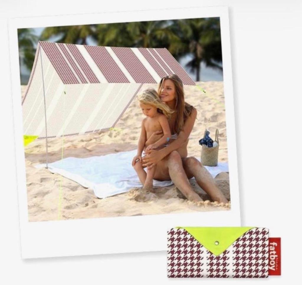 Miasun Fatboy strandtentje rood/wit - Nieuw, Caravans en Kamperen, Tenten, Ophalen of Verzenden, Nieuw
