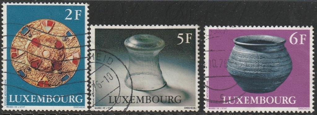 Luxemburg 1976 924/926 Merovingische voorwerpen, Gest, Ophalen of Verzenden, Luxemburg, Gestempeld