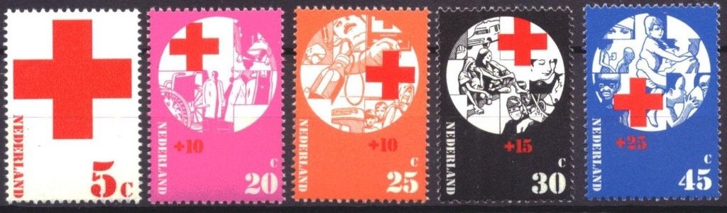 Nederland 1972 - nvph 1015-1019  - Rode kruis   - abw, Postzegels en Munten, Postzegels | Nederland, Ophalen of Verzenden, Na 1940